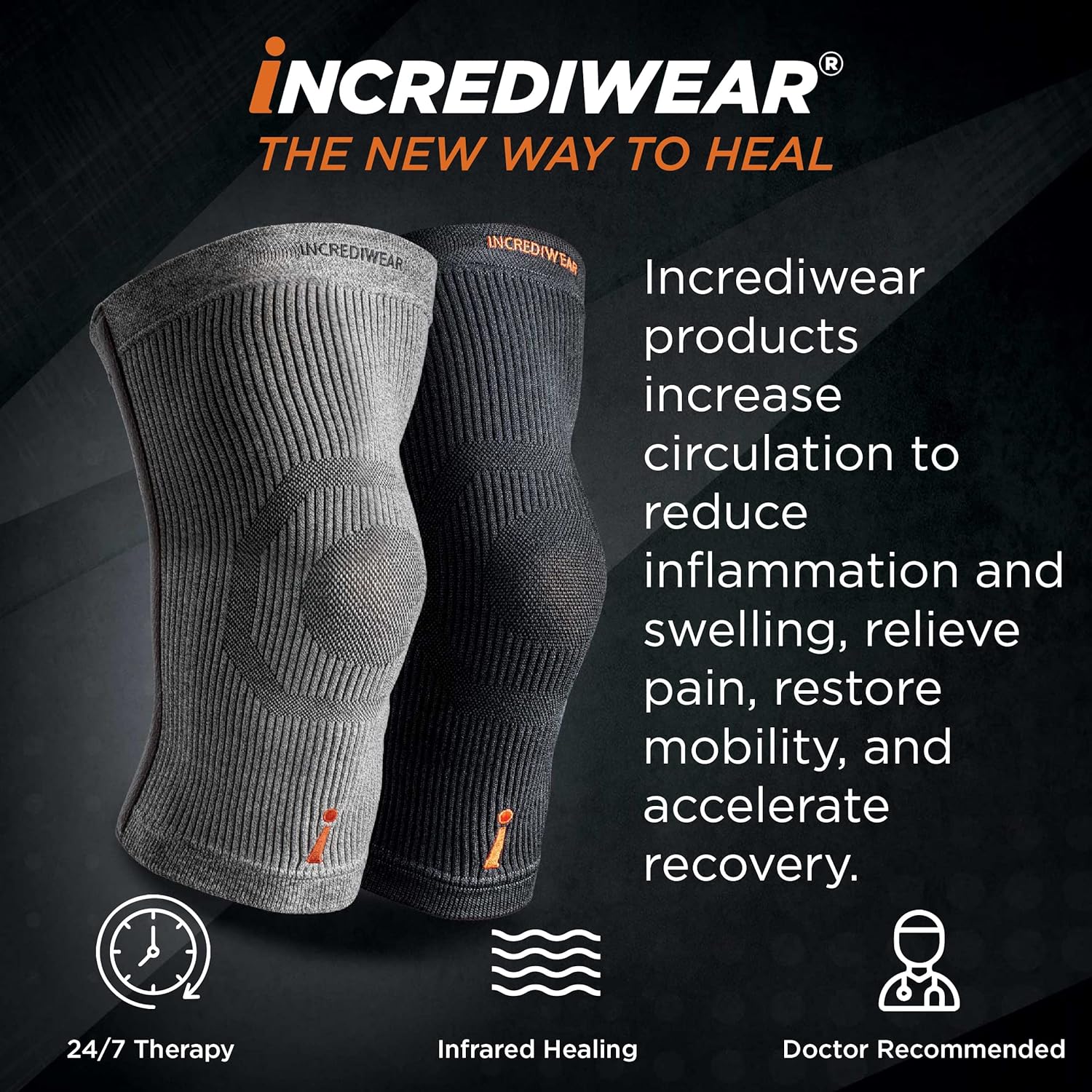 Incrediwear Knee Sleeve – Knee Braces for Knee Pain, Joint Pain Relief, Swelling, Inflammation Relief, and Circulation, Knee Support for Women and Men